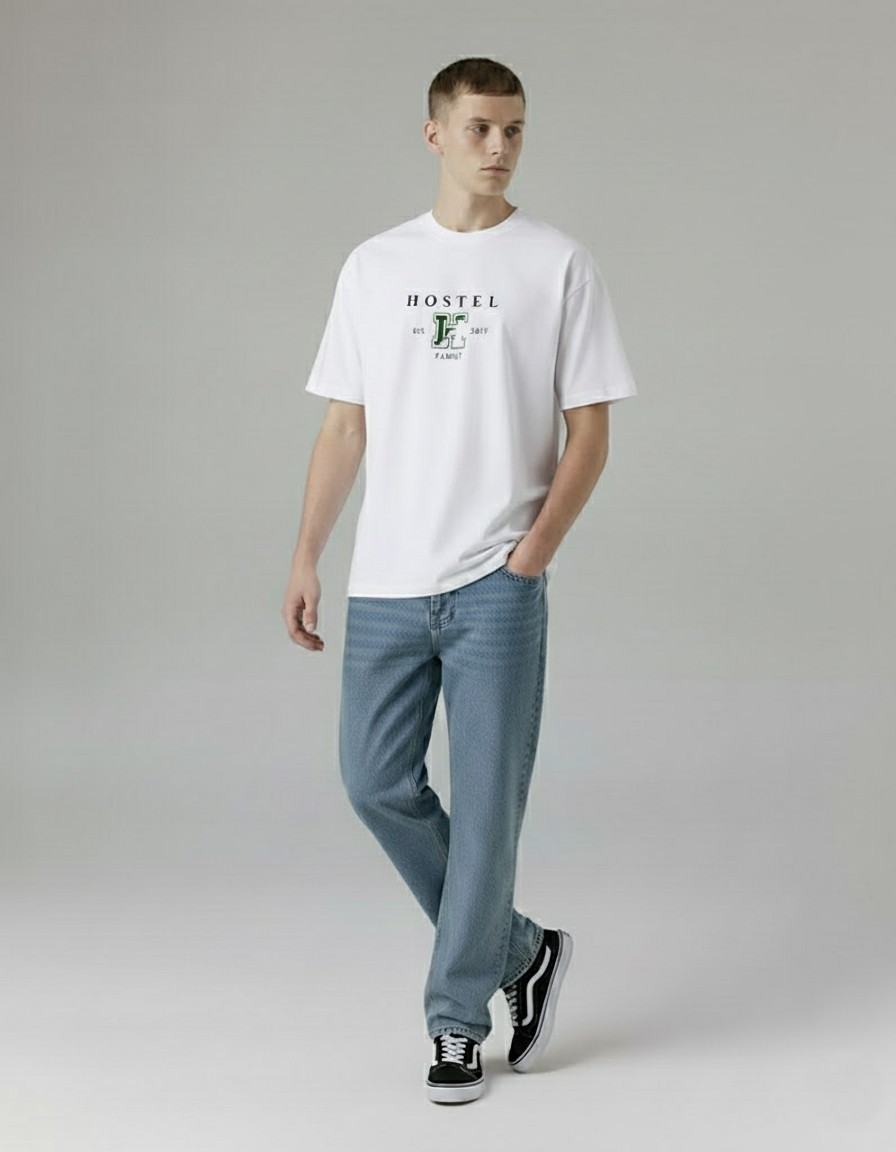 lookism hostel crew tshirt model front 2