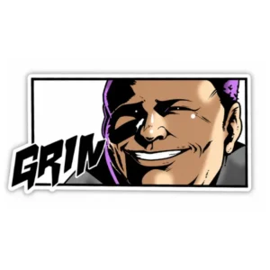 manly smile sticker